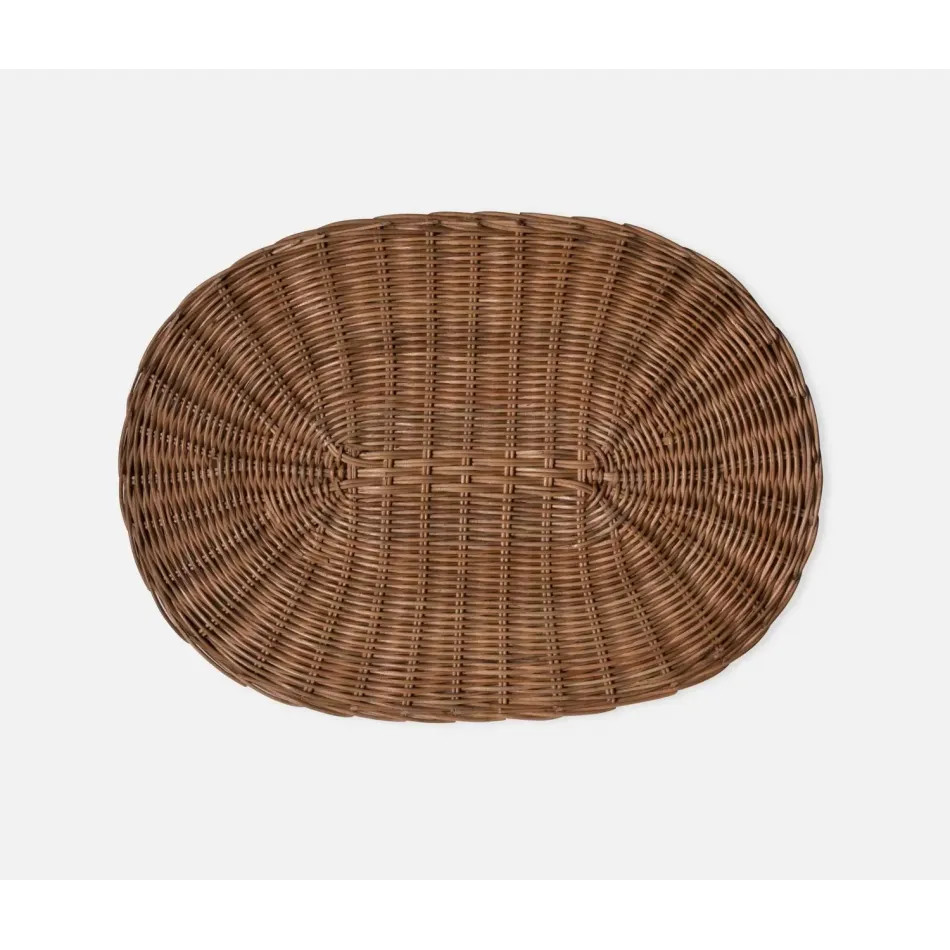 Blue Pheasant Tisbury Honey Rattan, Oval Placemat, Pack of 4 | Gracious Style | Gracious Style, Inc.