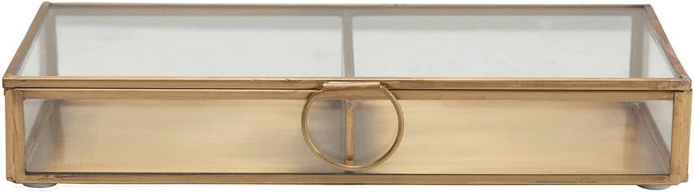 Creative Co-Op Brass & Glass Display Storage Box | Amazon (US)