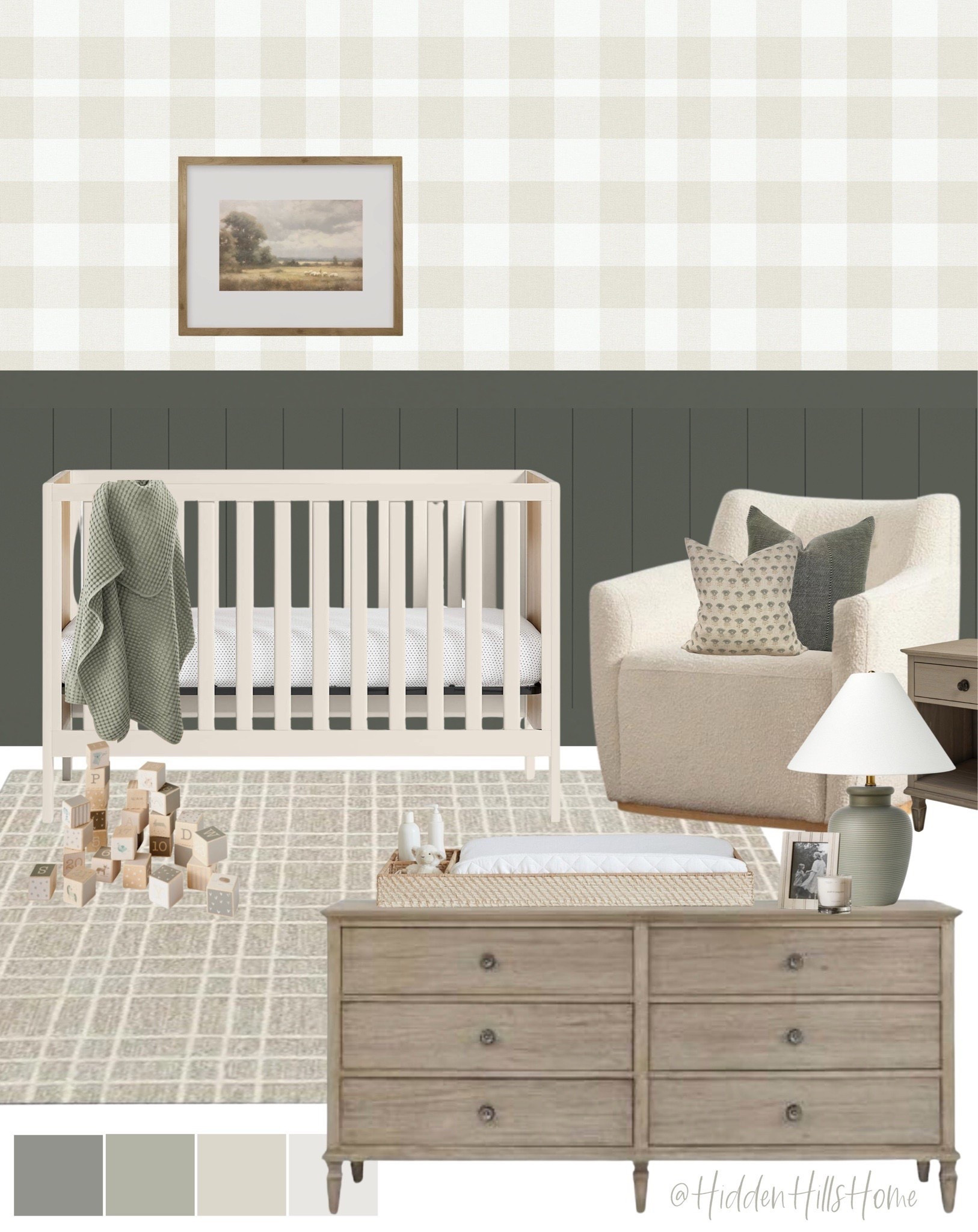 Nursery decor, baby boys room, nursery mood board, nursery inspiration, crib, glider, nursery design, baby boy room #babyboy wall color is SW Pewter Green



#LTKHome #LTKSaleAlert #LTKBaby
