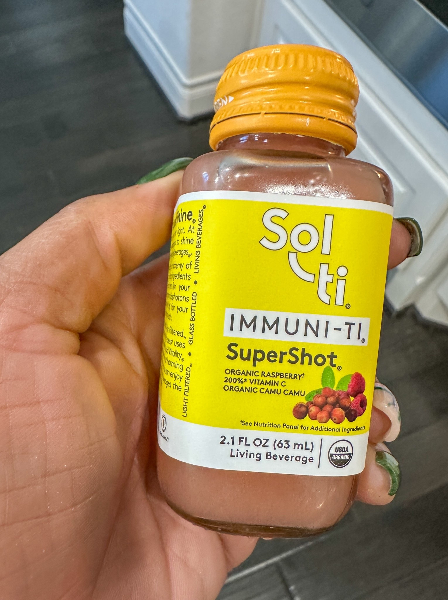 Boost your immunity with these Sol-ti IMMUNI-TI SuperShot Drink, Immunity Boost, SuperFood, Cold-Pressed Organic Fruits and Ginger Juice Blend. This flavor profile is tasty. #immunityshots #healthandwellness #wintertime 
