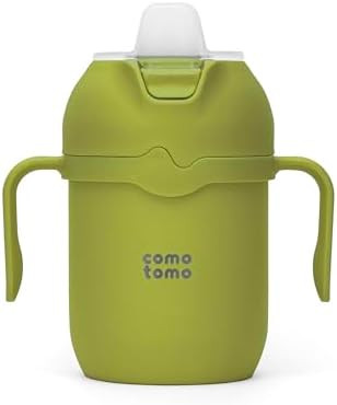 Comotomo Toddler Tumbler 8oz Insulated Sippy Cup with Silicone Straw and Spout, Green | Amazon (US)