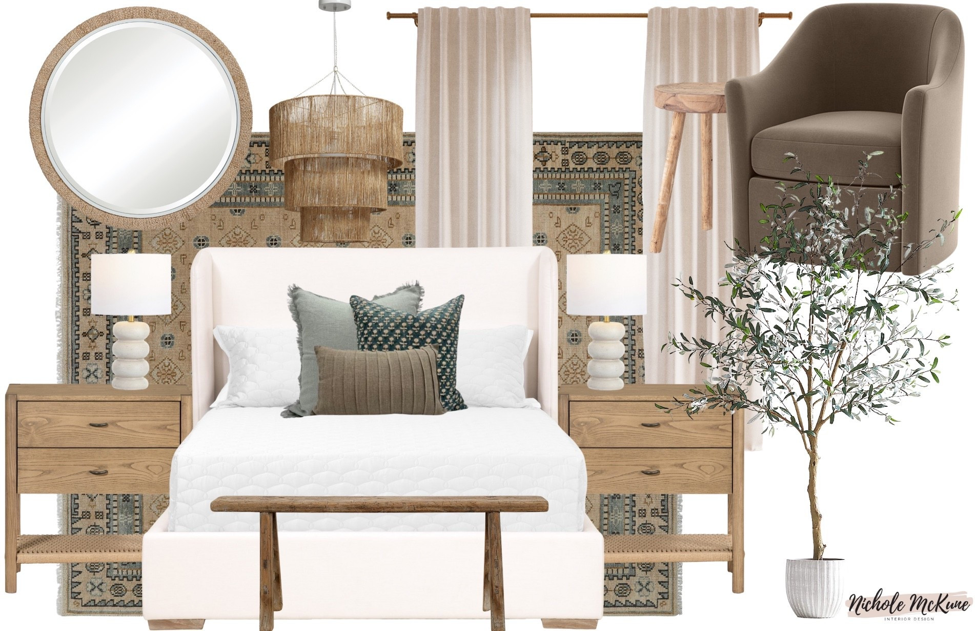 A warm + inviting neutral bedroom design ✨🤎
Layered textures, soft neutrals, warm wood tones, and muted greens create a calming retreat that feels both elevated and cozy. This mood board is the perfect blend of modern, organic, and timeless design.
Tap to shop the bed, nightstands, lamps, rug, chandelier, mirror, chair, pillows, bench, and greenery!

#LTKHome #LTKBedroom #BedroomDesign #NeutralBedroom #OrganicModernHome #ModernFarmhouseStyle #BedroomInspo #InteriorDesignMoodBoard #HomeDecorFinds #CozyHomeStyle #LTKSaleAlert
