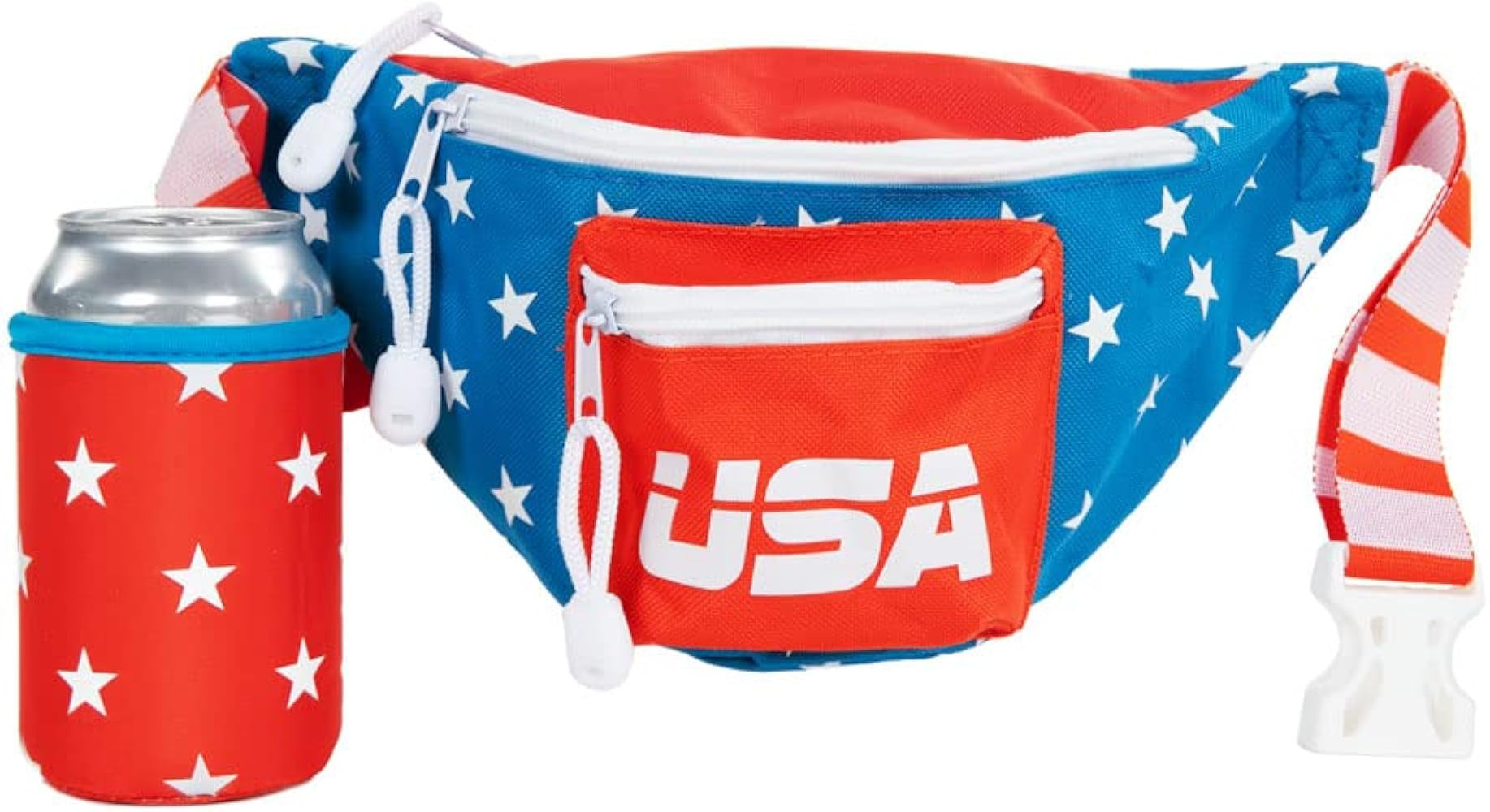 Tipsy Elves American Flag Fanny Packs with Drink Holder - USA Fanny Pack for 4th of July BBQ, Poo... | Amazon (US)