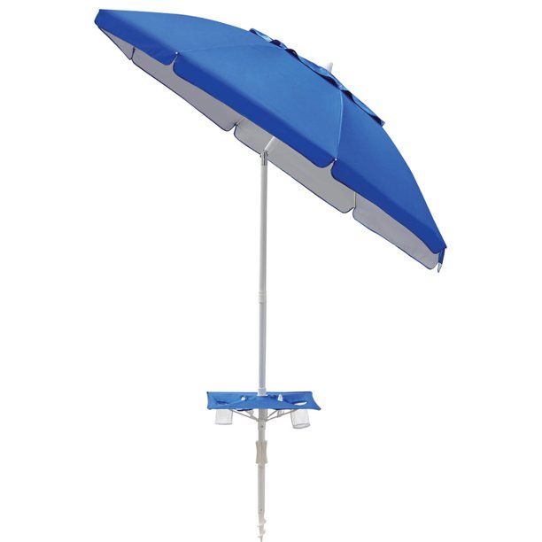 Mainstays 7ft Beach Umbrella with Table Includes Tilt Vented Canopy Sand Anchor and Carry Bag Roy... | Walmart (US)