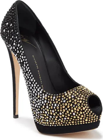 Giuseppe Zanotti Embellished Peep Toe Pump | Nordstromrack | Nordstrom Rack