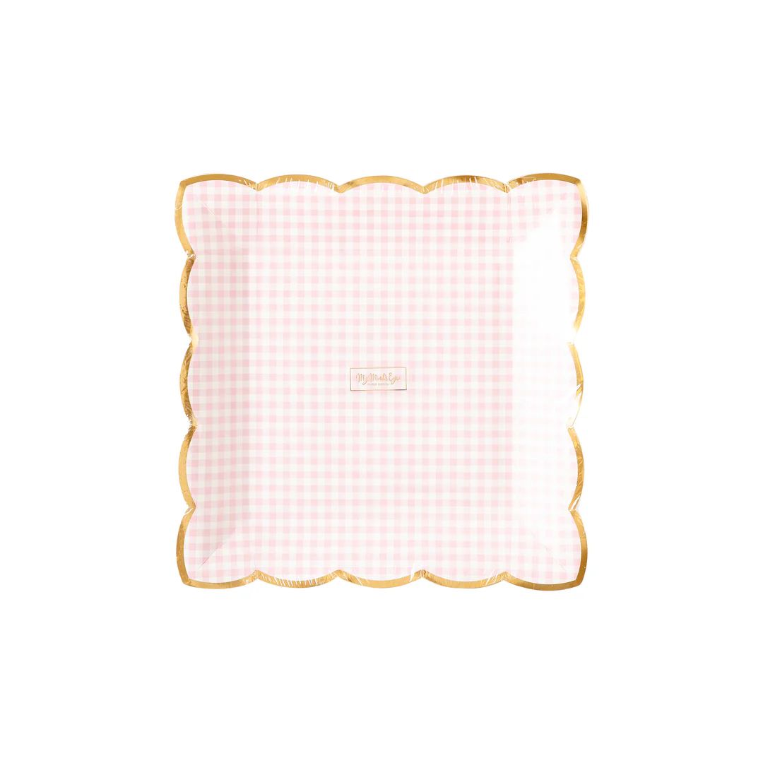 Pink Gingham Plate | My Mind's Eye