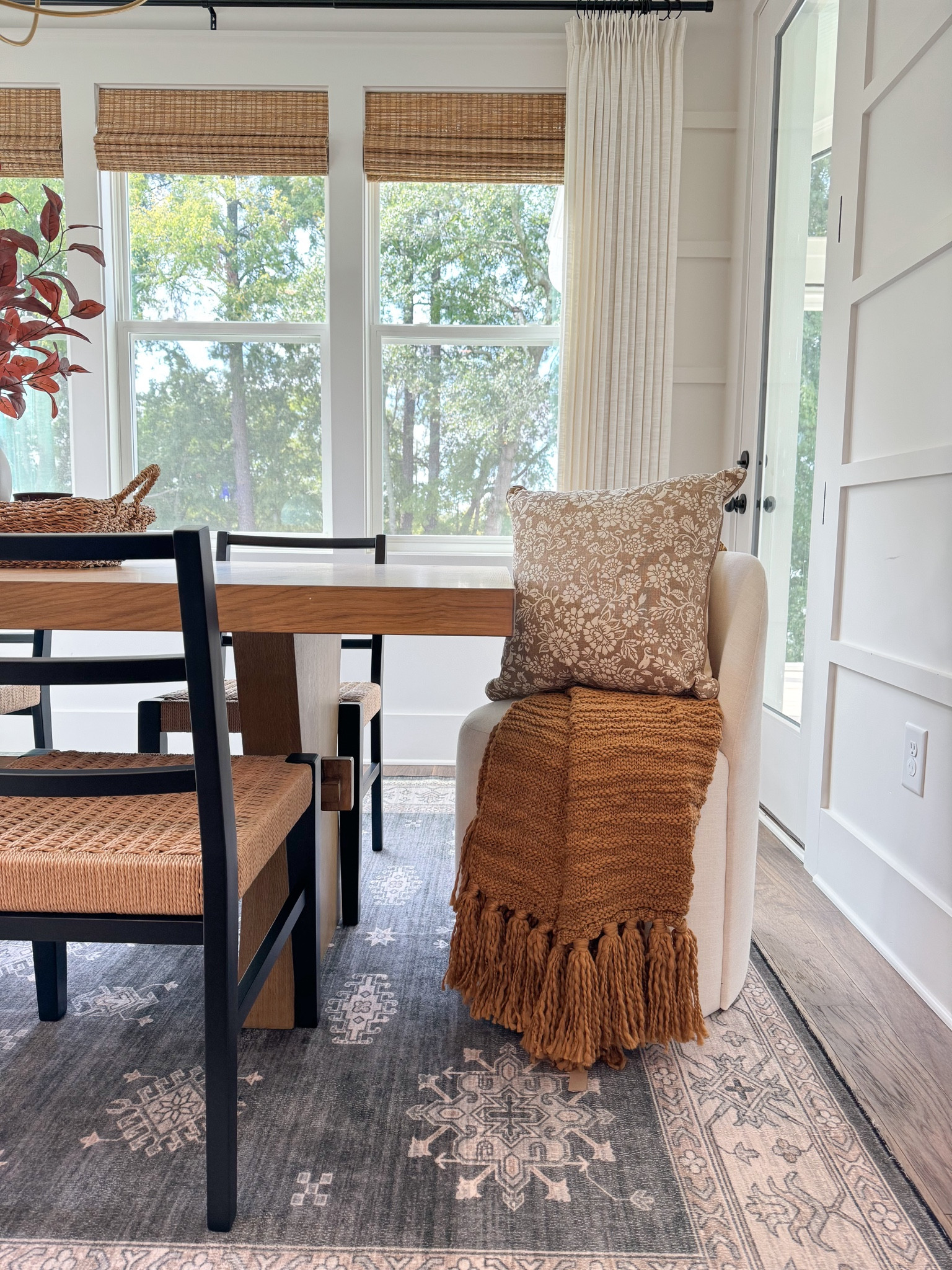 Fall Dining Nook Views 

Eat in kitchen, Dining nook, dining room, dining table, affordable dining table, dining rug, modern organic table,
Modern organic dining, kitchen table, dining chairs, woven chairs, Ashley furniture 



#LTKHome #LTKSeasonal #LTKFamily