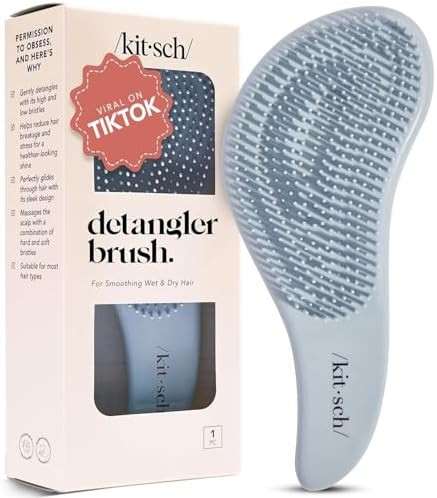 Kitsch Detangler Brush – Gentle Curly Hair Brush with Flexible Bristles for All Hair Types - We... | Amazon (US)