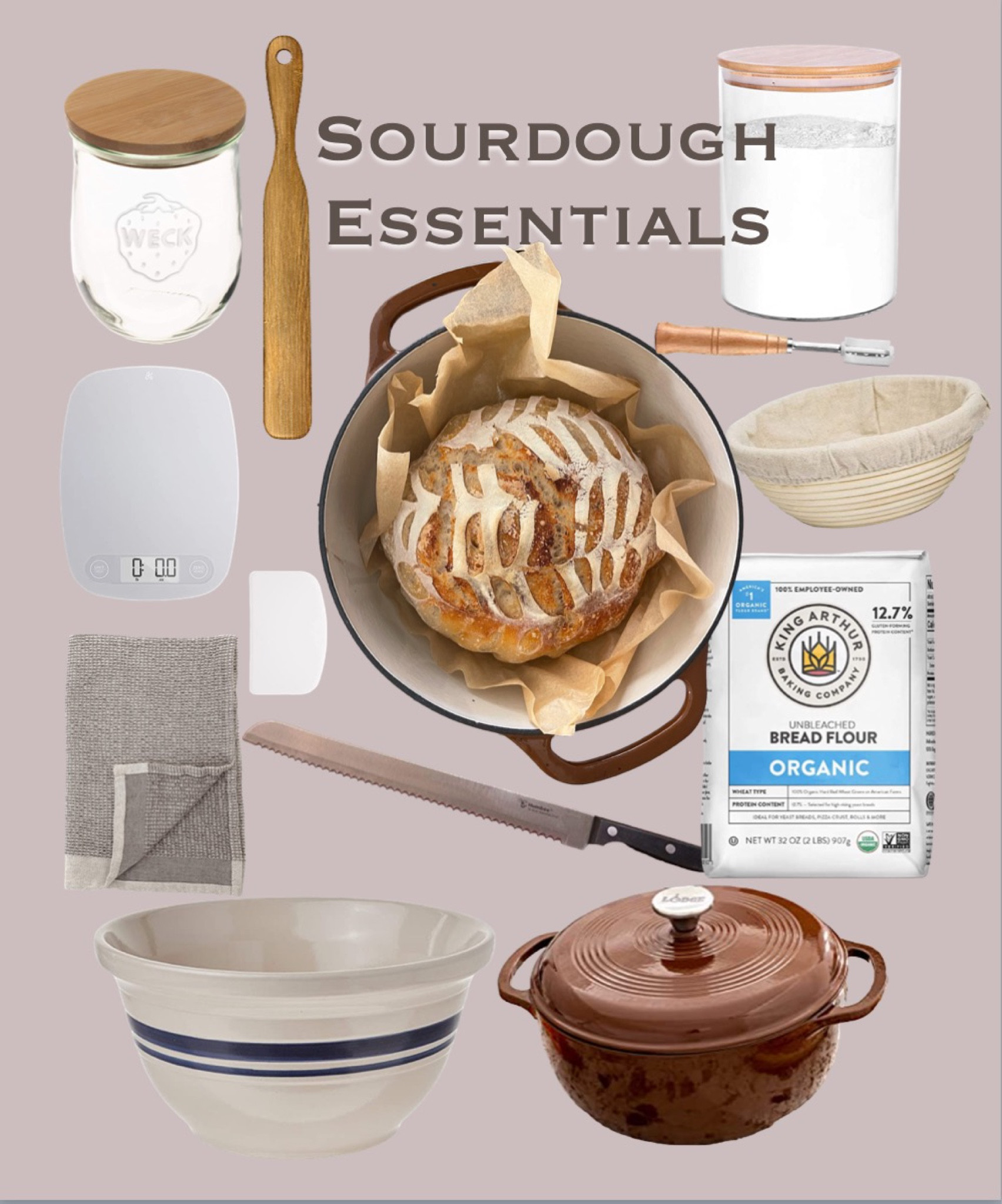 Sourdough Essentials to get you baking bread in no time! #amazon #sourdough #breadbaker
