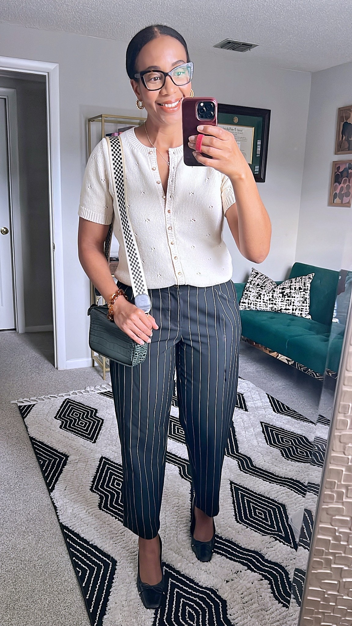 Outfits Lately - Office Workwear

Sezane Kyle Cardigan
Target Future Collective X Kahlana Barfield Pinstriped Pants (old)
Schultz Arissa Pump
Clare V. Midi Sac (old) &  Crossbody strap

workwear, office outfit, business casual, affordable workwear, spring outfit, work outfit, spring workwear, sweater weather

#LTKOver40 #LTKMidsize #LTKWorkwear #LTKShoeCrush #LTKStyleTip #LTKSeasonal #LTKFindsUnder100 #LTKItBag