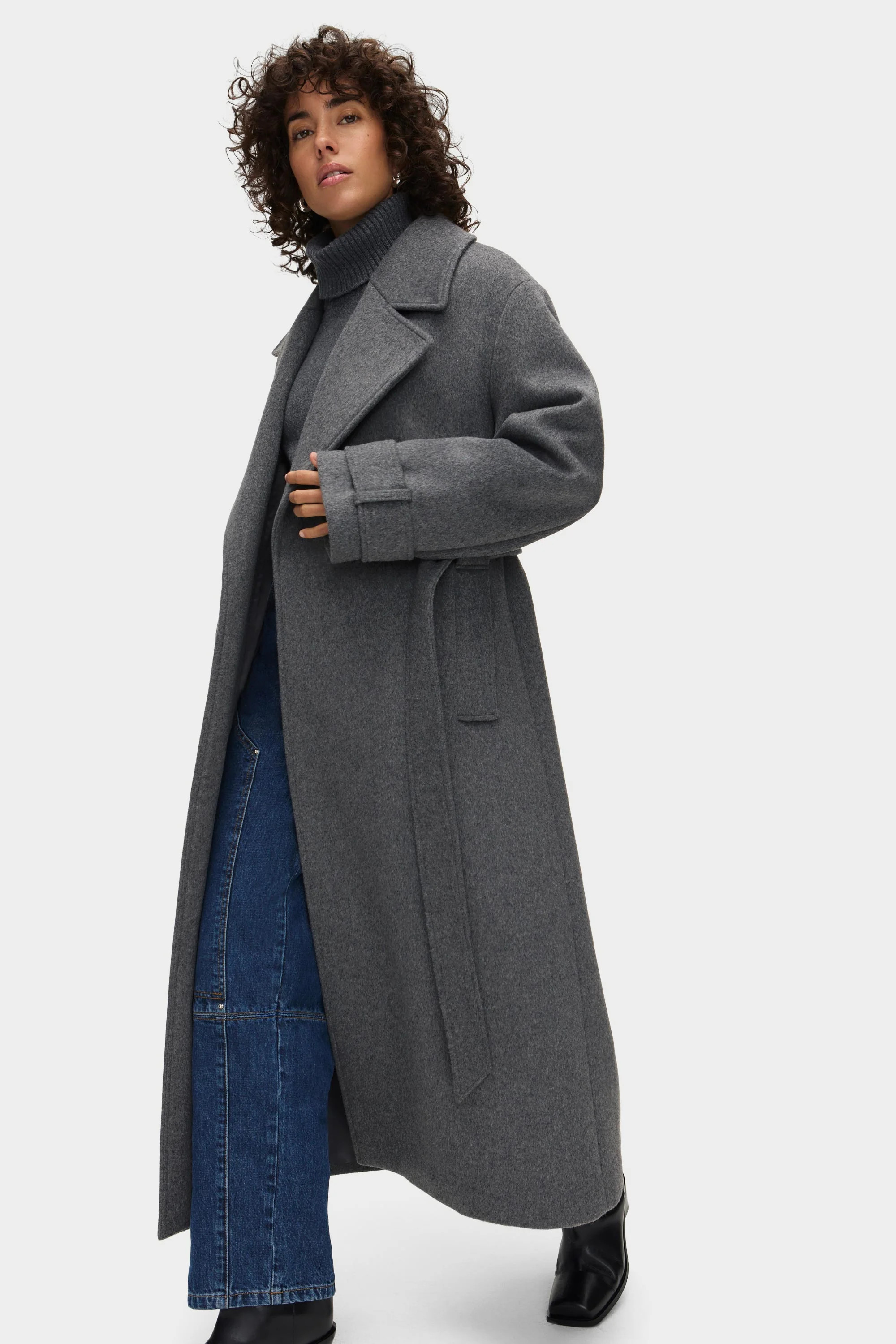 ALIGNE Wrap Wool Winter Coat - Grey | George | Aligne UK