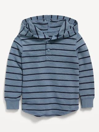 Textured-Knit Striped Henley Hoodie for Toddler Boys | Old Navy (US)
