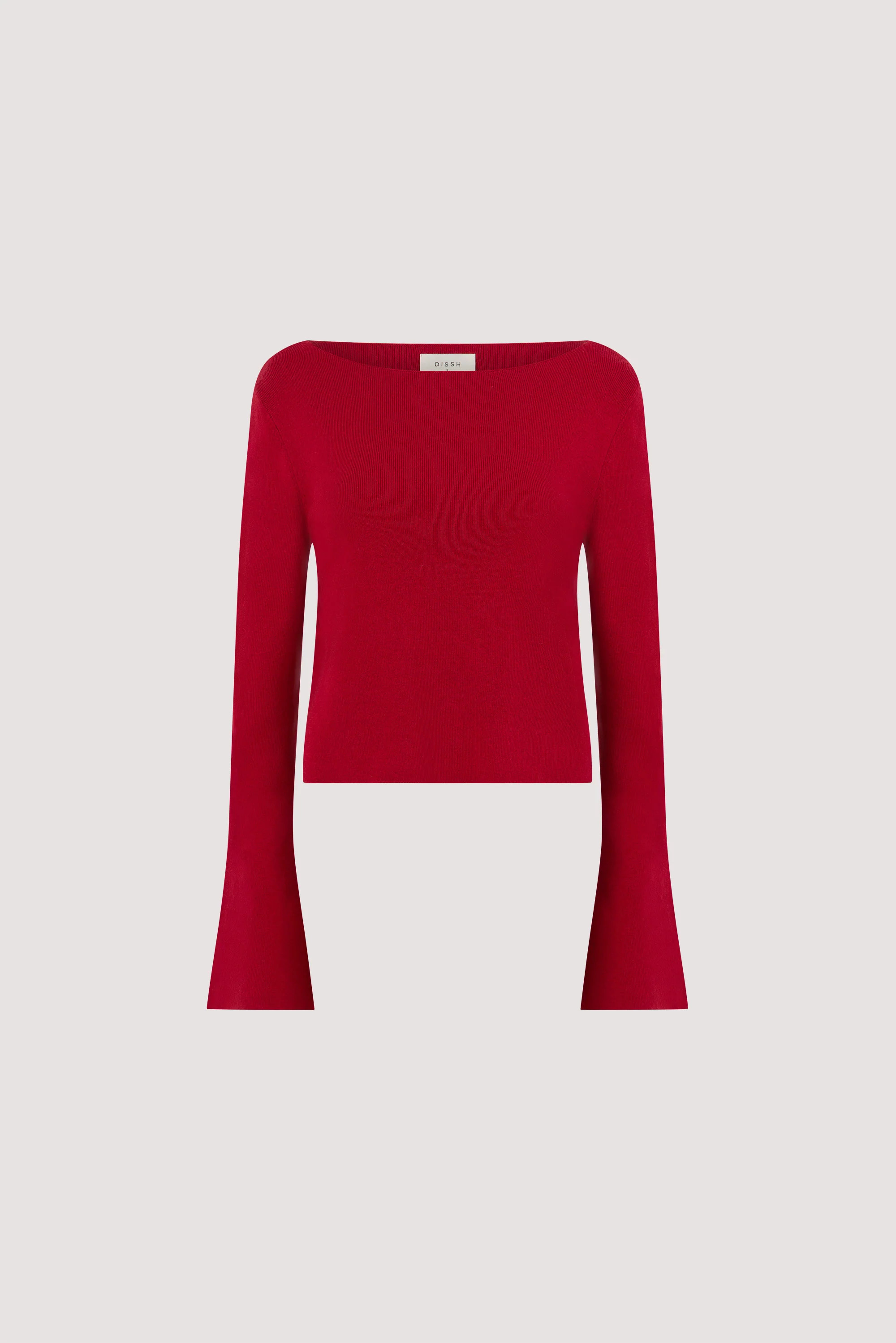 ILLARIA BURNT RED WIDE SLEEVE KNIT TOP | DISSH