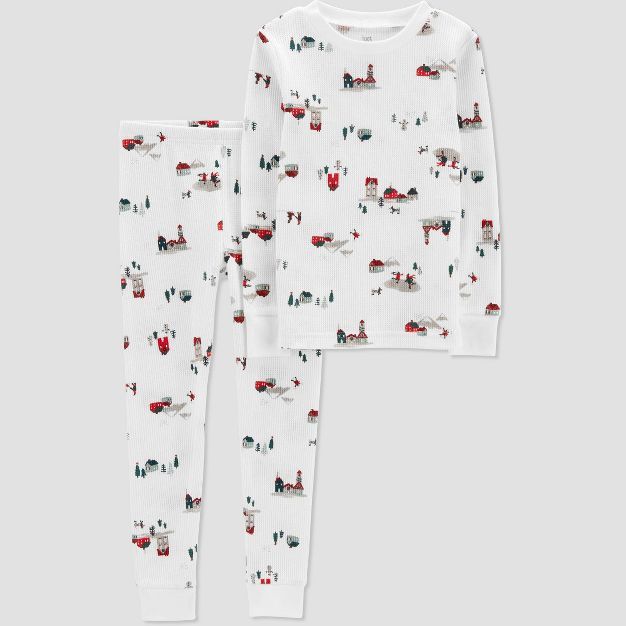 Carter's Just One You® Toddler Boys' 2pc Christmas Village Pajama Set - White | Target