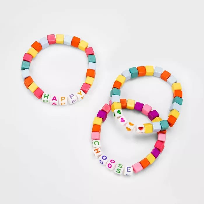 Girls' 3pk Choose Happy Bracelet Set - Cat & Jack™ | Target