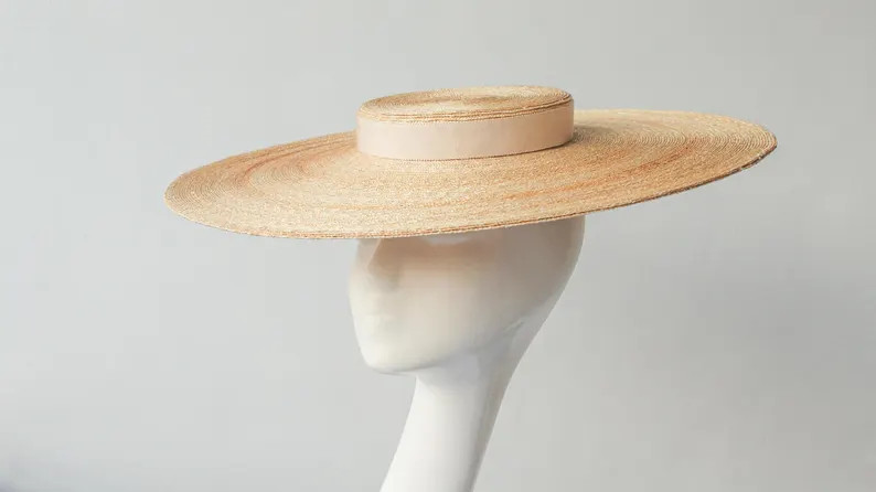 MONTPELLIER Couture Boater Hat in Fine Milan Straw, for Royal Ascot, Kentucky Derby, Oaks Day, Mo... | Etsy (US)
