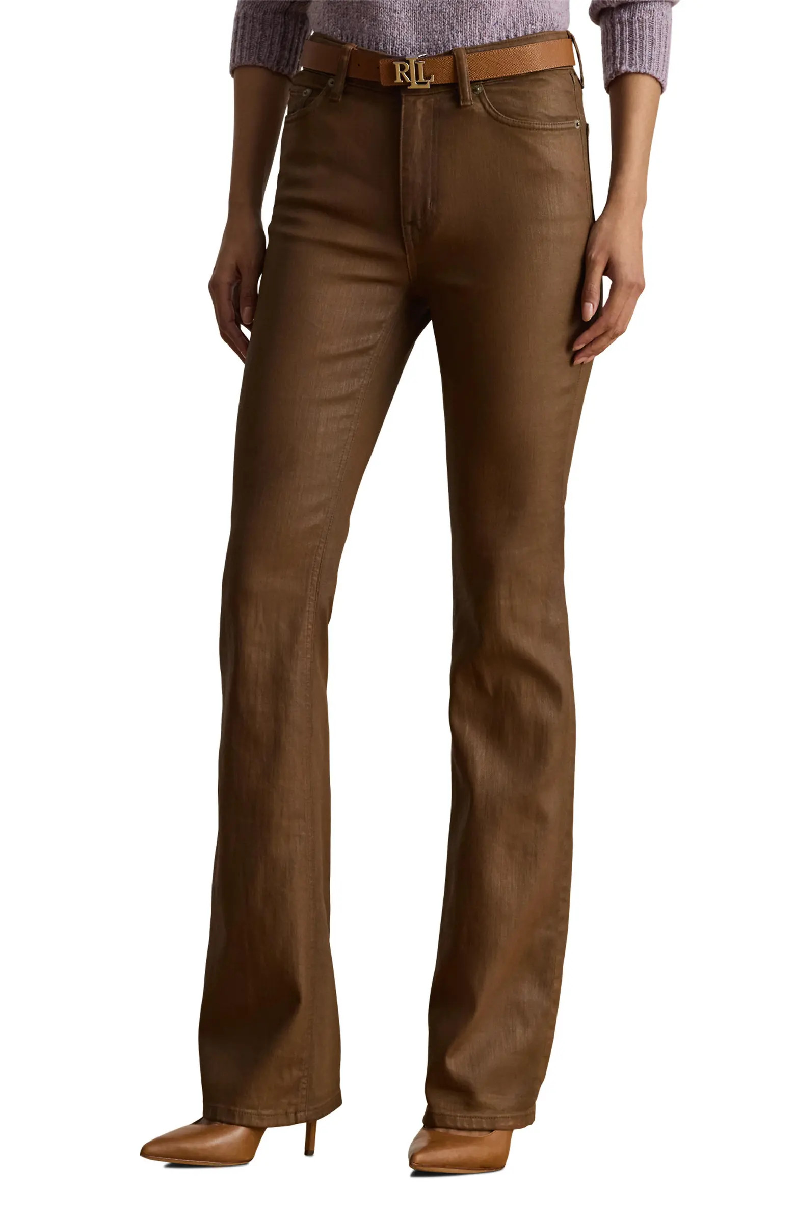 Coated High Waist Bootcut Jeans | Nordstrom
