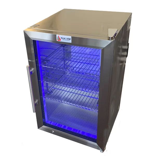 Mont Alpi 2.7 Cubic Ft Outdoor Rated Glass Door Compact Refrigerator with Thermostat + LED Lighti... | Wayfair North America