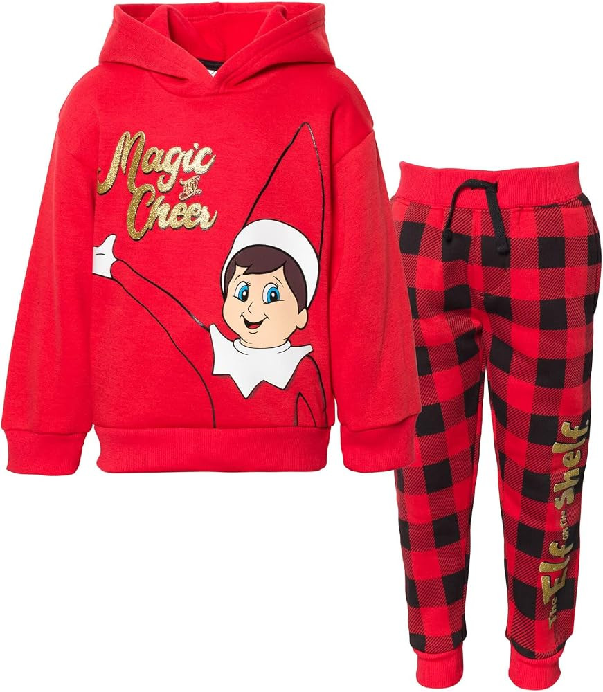 The Elf on the Shelf Fleece Pullover Hoodie and Pants Outfit Set Toddler to Big Kid | Amazon (US)