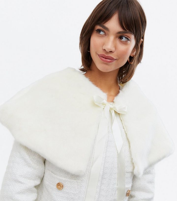 Cream Faux Fur Tie Front Cape
						
						Add to Saved Items
						Remove from Saved Items | New Look (UK)