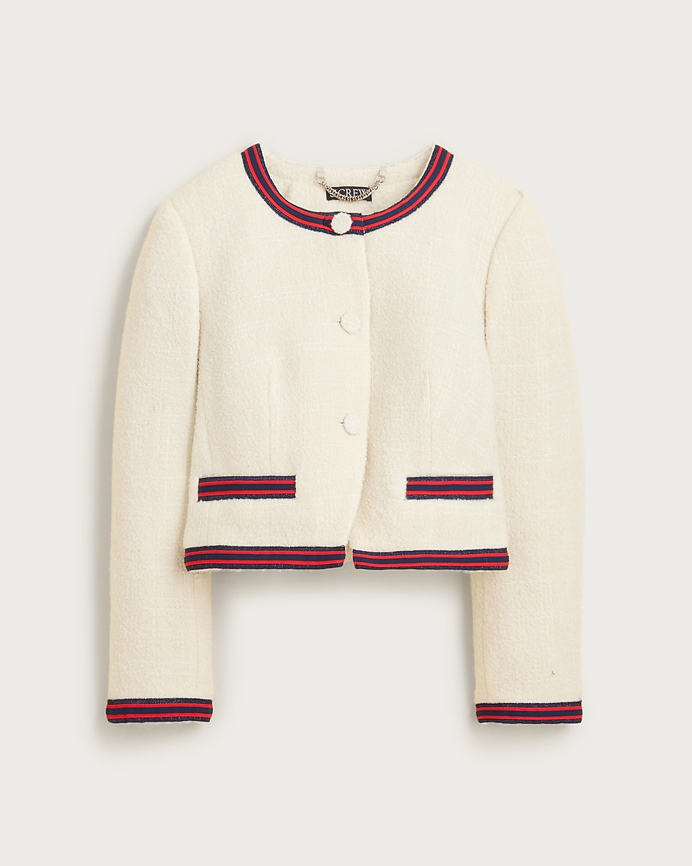 Contrast-trim lady jacket in bouclé tweed | J. Crew US
