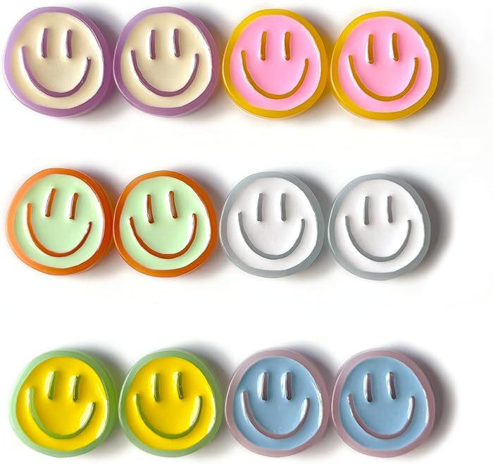 12PCS Strong Fridge Magnets, Colorful Decorative Smiling Face Refrigerator Magnets, Cute Whiteboa... | Amazon (US)