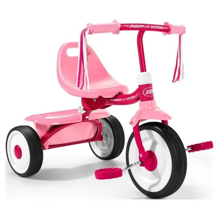 Radio Flyer 415PS Kids Readily Assembled Fold 2 Go Trike with Storage Bin, Pink | Walmart (US)