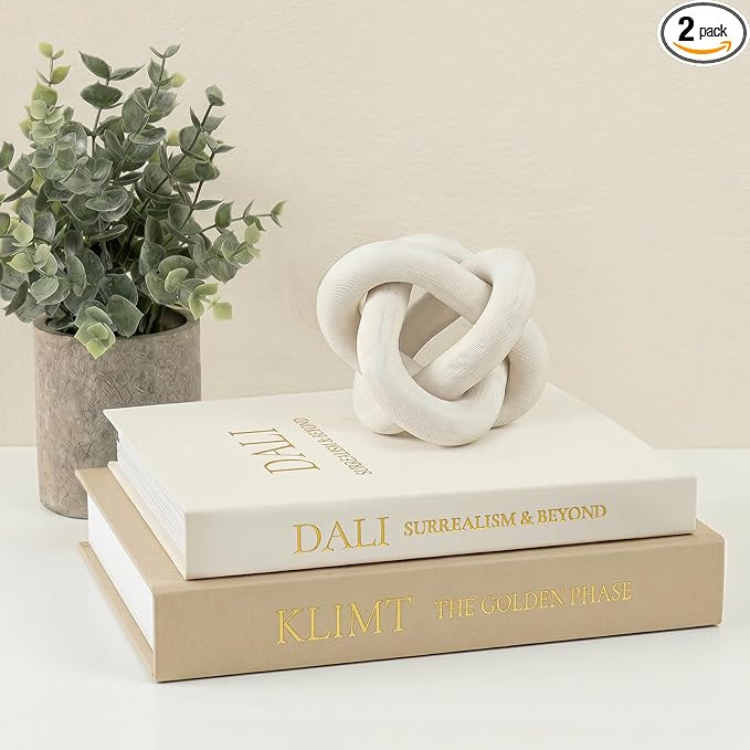 Linen Decorative Book Storage Boxes - Set of 2 Faux Books for Coffee Table Decor, Neutral Fake Bo... | Amazon (US)