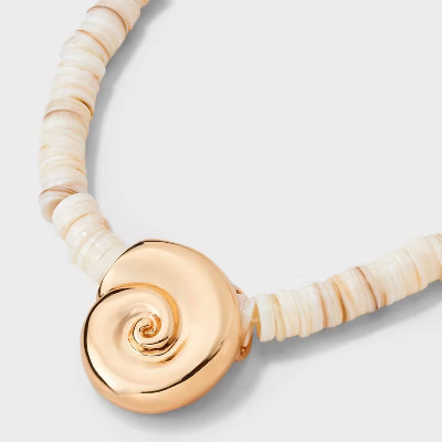 White Beaded Shell Necklace - A New Day™ White | Target