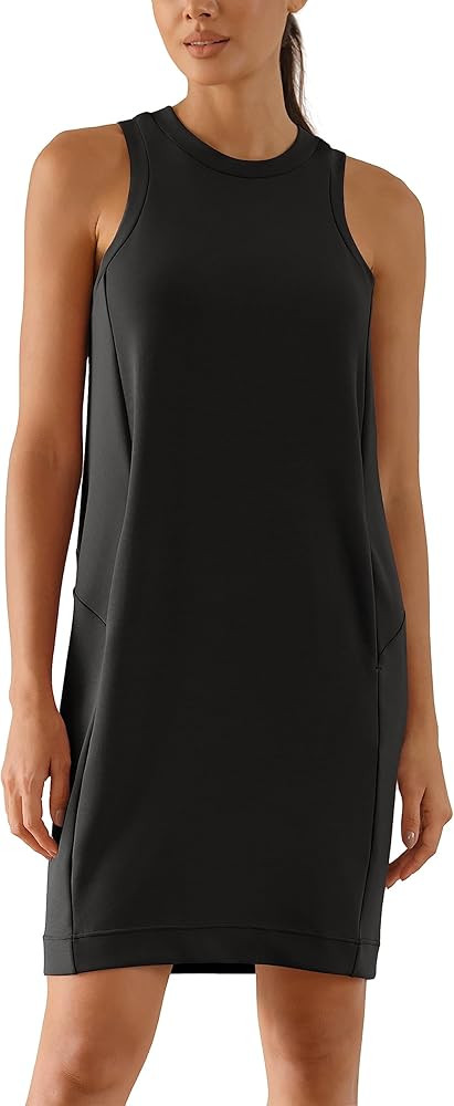 ODODOS Modal Soft Loose Tank Dress for Women Casual Sleeveless Sundress with Kangaroo Pocket Summ... | Amazon (US)