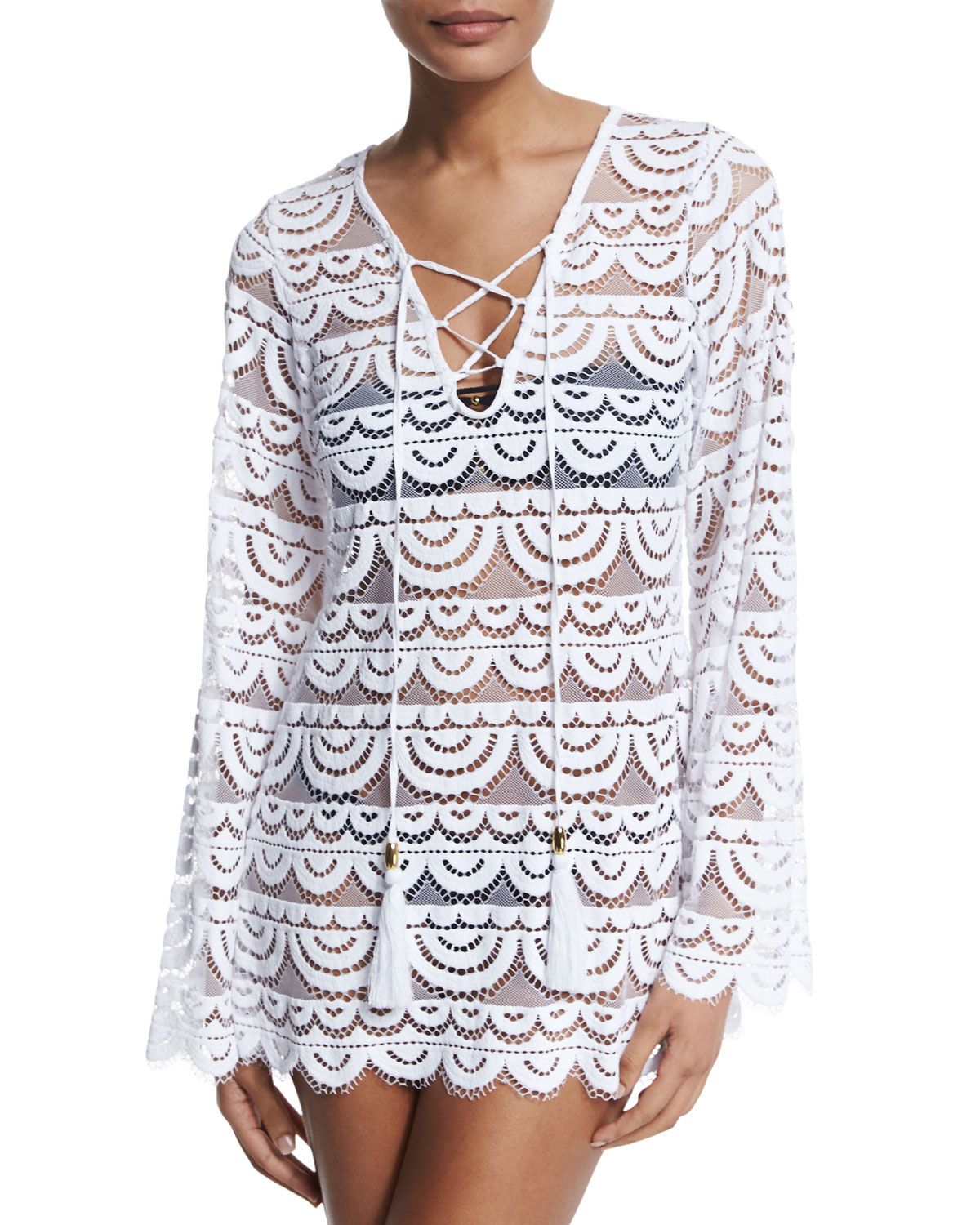 Noah Embroidered Coverup Tunic | Neiman Marcus