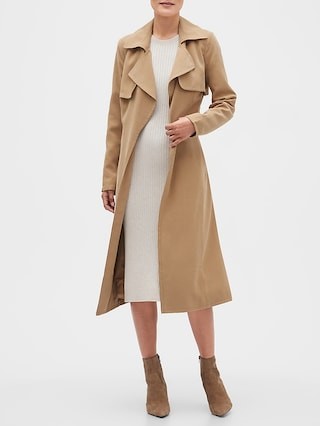 Petite Long Soft Trench Coat | Banana Republic Factory