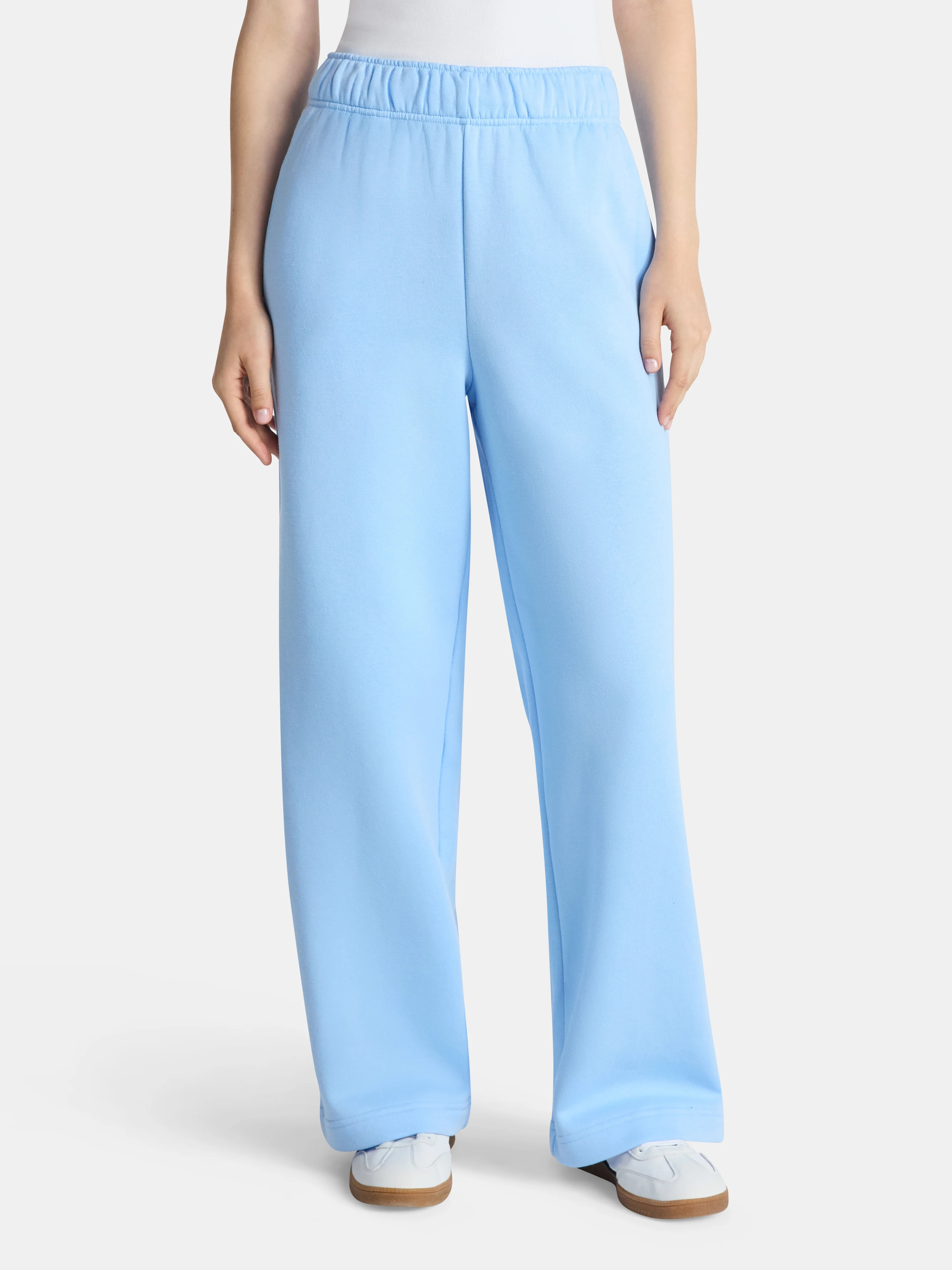 No Boundaries Wide-Leg Foldover Fleece Pants, 30'' Inseam, Women's - Walmart.com | Walmart (US)