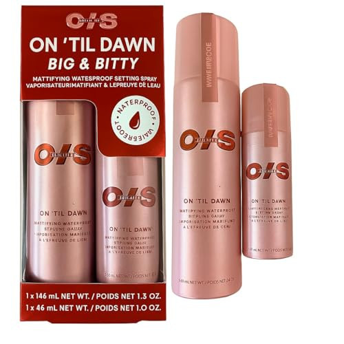 On ’Til Dawn Big & Bitty Mattifying Waterproof Setting Spray Duo – Includes Full Size (3.4 fl. oz / 146 mL) and Travel Size (1.0 fl. oz / 46 mL) | Amazon (US)
