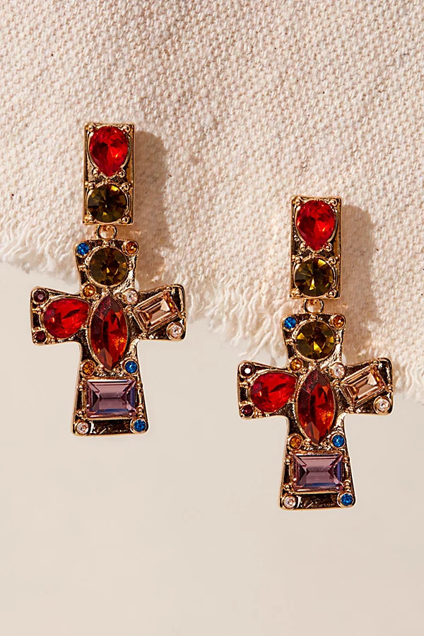 Magdelena Cross Charm Dangle Earrings | Free People (Global - UK&FR Excluded)