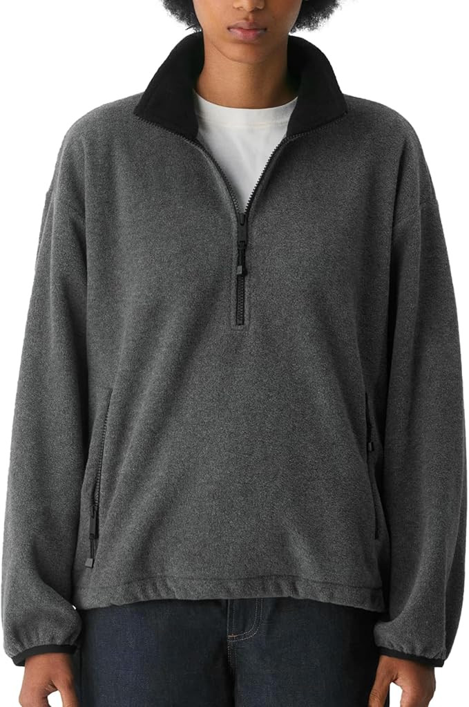 Women Oversized Fleece Jacket Casual Half Zip Pullover Sherpa Sweatshirts Fall Winter Warm Outerw... | Amazon (US)