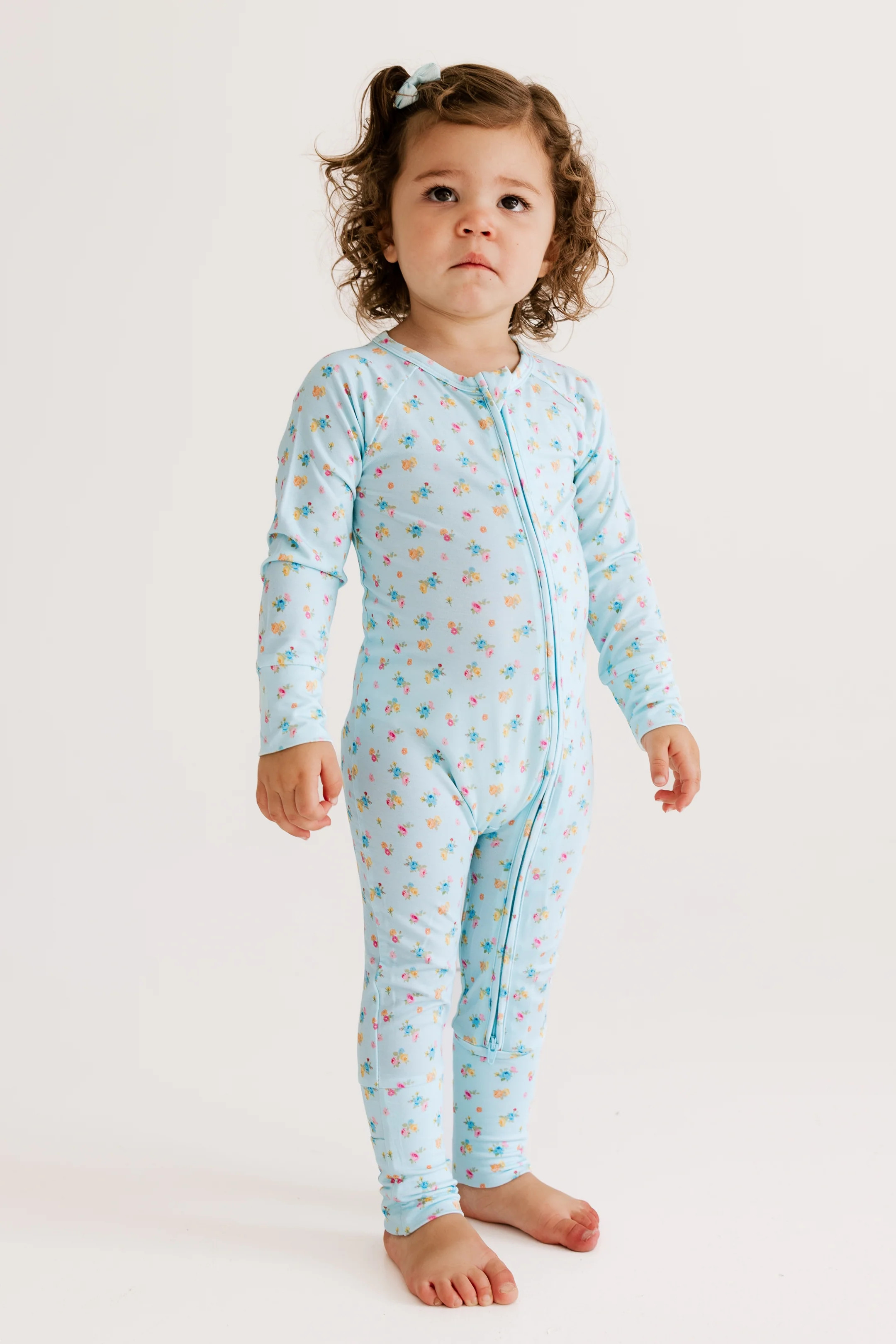 Poppy Blue Zipper Romper | In My Jammers