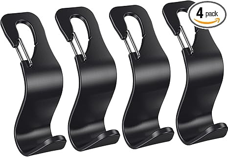 4 Pack Vehicle Back Seat Headrest Hook Hanger for Purse Grocery Bag Handbag | Amazon (US)