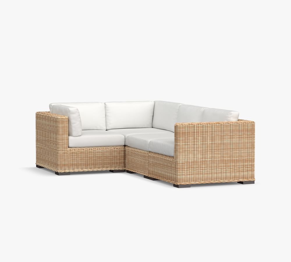 Huntington All-Weather Wicker 4-Piece Square Arm Sectional | Pottery Barn (US)