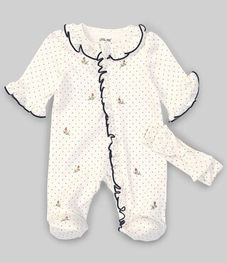 Little Me Baby Girls Preemie-9 Months Long-Sleeve Rosebud Print Footie Coverall & Bow Headband Se... | Dillard's