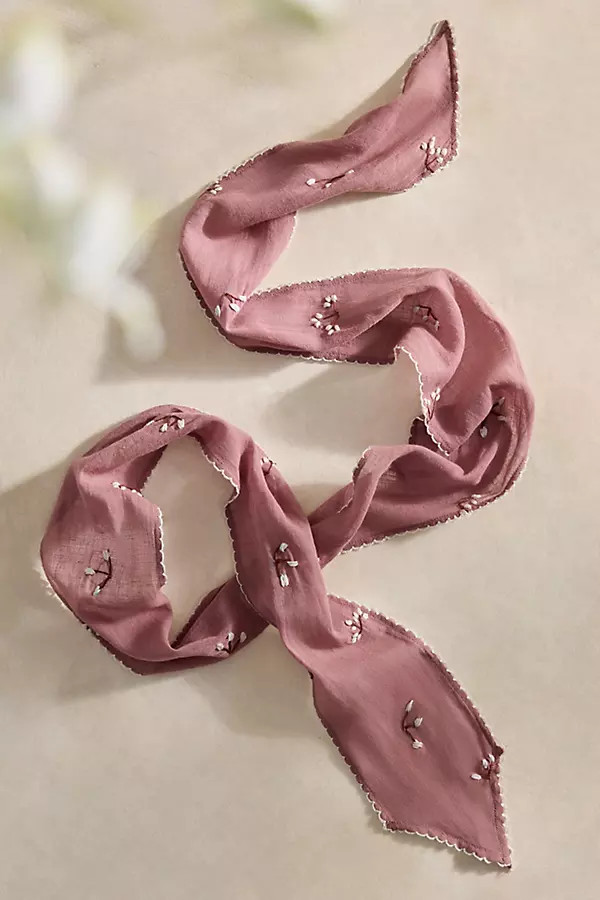 Embroidered Skinny Cotton Bandana | Terrain