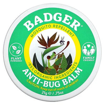 Badger, Organic Anti-Bug Balm, Citronella & Rosemary, 0.75 oz (21 g) | iHerb