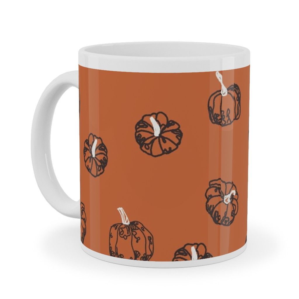 Mugs: Pumpkins Ceramic Mug, White, 11Oz, Orange | Shutterfly