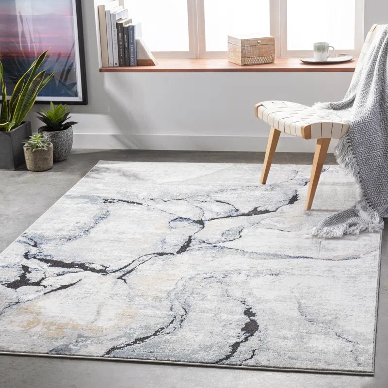Cortright Abstract Area Rug in Gray | Wayfair North America