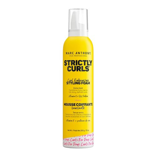 Marc Anthony Strictly Curls Styling Foam, Extra Hold Curly Hair Mousse with Vitamin E & Silk Proteins Transforms Frizzy Hair to Full, Shiny, Defined Curls - Sulfate-Free Anti-Frizz Styling Mousse | Amazon (US)