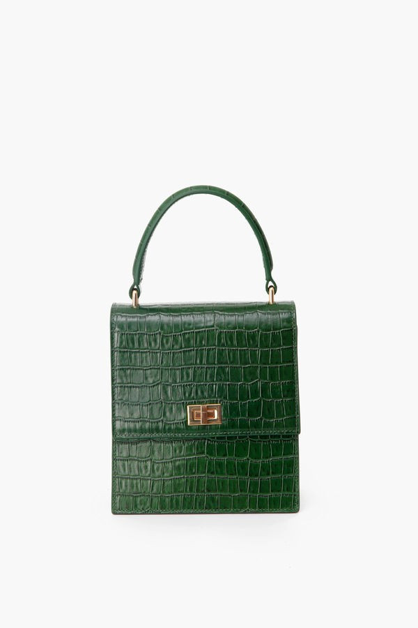 Forest Green Mini Lady Bag Croc Embossed | Tuckernuck