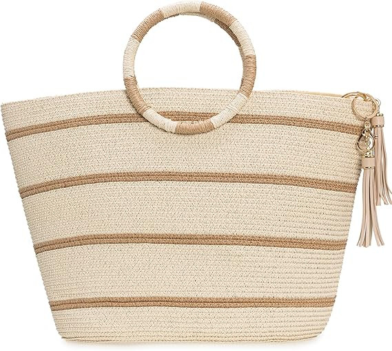 Beach Bags for Women Straw Tote Bag Summer Beach Bag Large Woven Straw Bag for Beach Vacation Hol... | Amazon (US)