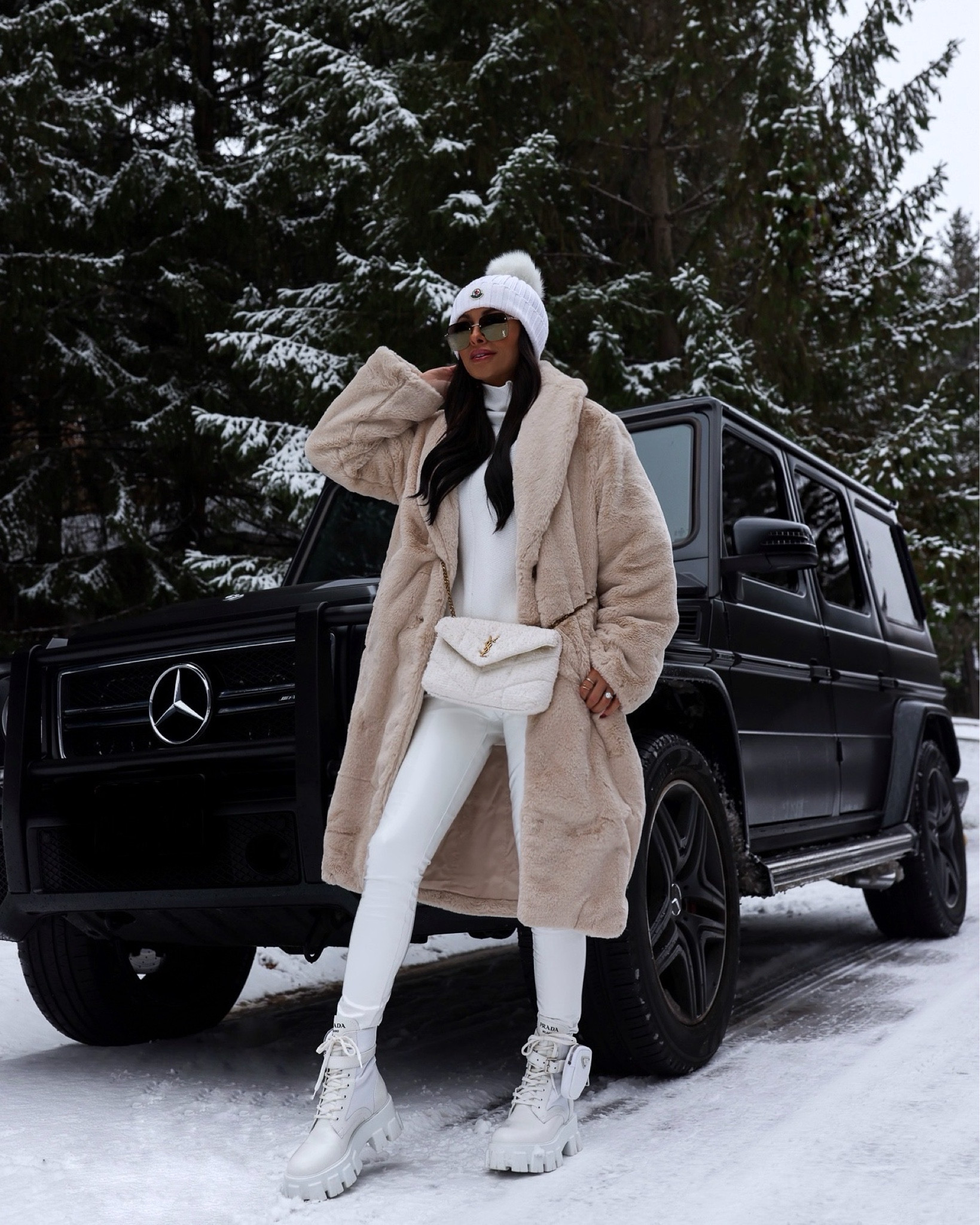 Cozy winter outfit
Abercrombie faux fur coat linking similar
Commando patent leather leggings on sale
Prada combat boots 

#LTKStyleTip #LTKSeasonal #LTKTravel