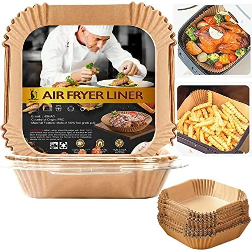 Air Fryer Disposable Paper Liner Square 10 Inch, 100Pcs Largest Square Air Fryer Paper Liners for... | Amazon (US)