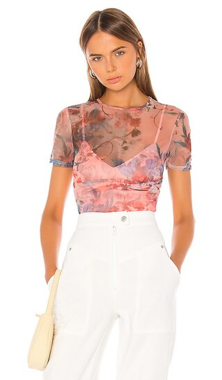 Simona Sheer Top in Floral Multi | Revolve Clothing (Global)